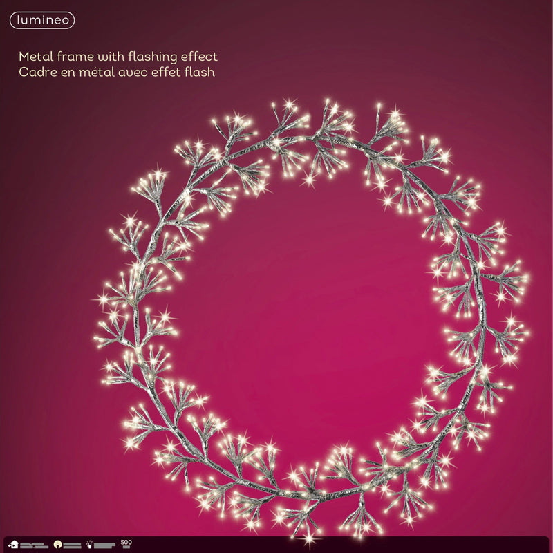 31" 500 LED Guirnalda Plateada Blanco Cálido