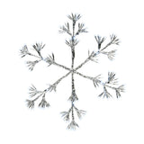 Copo de nieve plateado parpadeante LED blanco frío de 17" X 19" y 192 LED