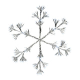 Copos de nieve plateados intermitentes de 28" x 31" y 336 LED de color blanco frío