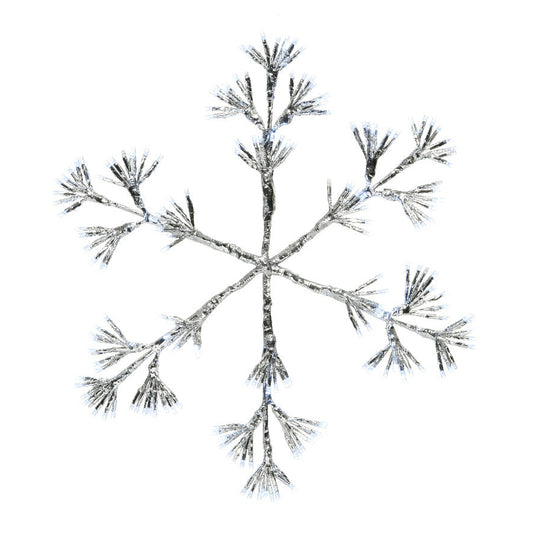 28" X 31" 336LED Cool White LED Flashing Silver Snowflake
