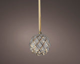 8" Micro LED Glass Ball Ornament Battery Operated