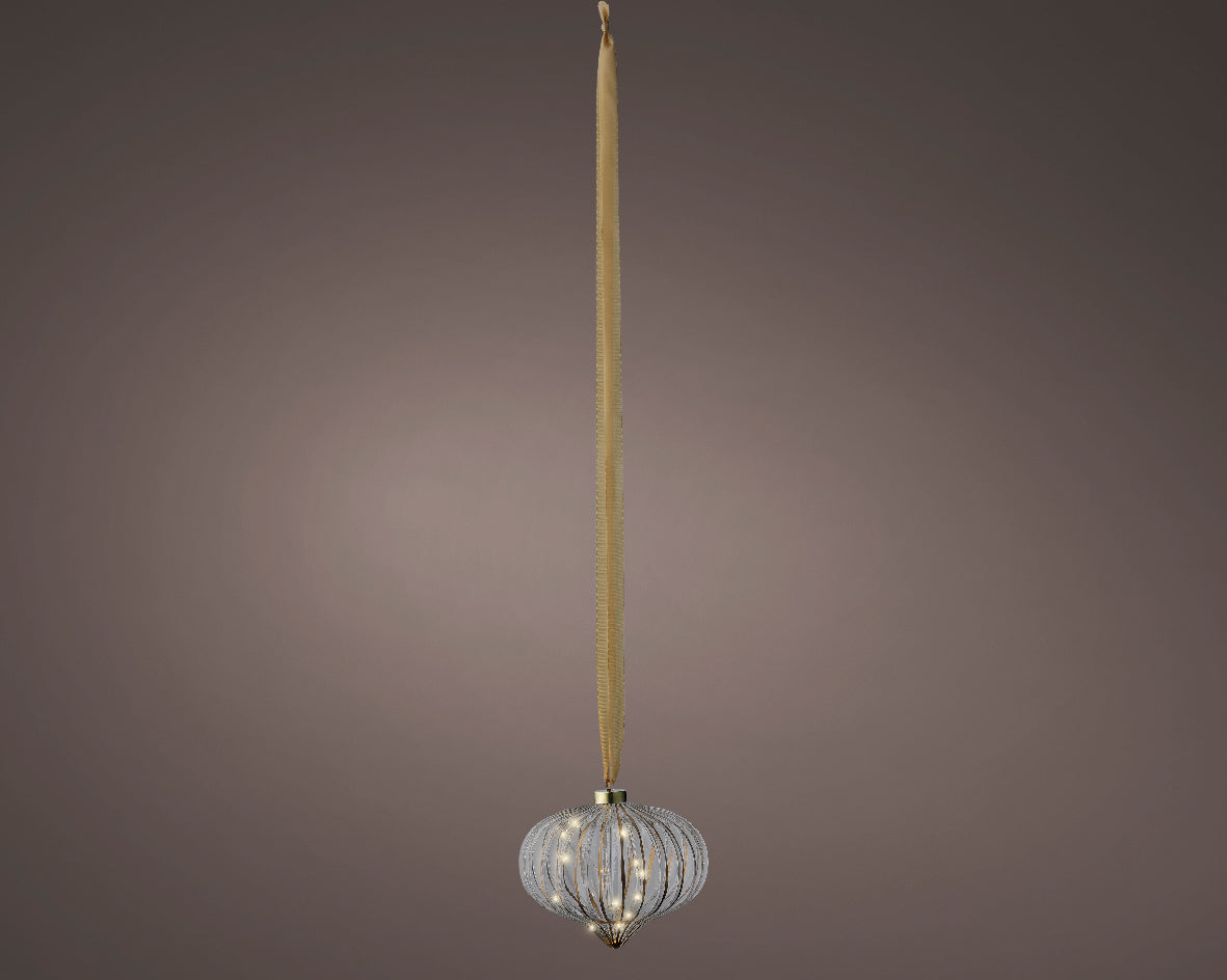 8" Micro LED Onion Ornament Battery Operated