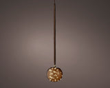 8" Micro LED Brown Ball Ornament Battery Operated