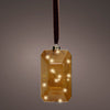 Adorno de joya micro LED marrón de 7" a pilas, juego de 2