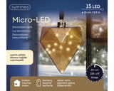 6" Micro LED Brown Diamond Ornament Battery Operated Set Of 2