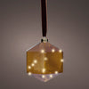 Adorno Geométrico Marrón con Micro LED de 6" a Pilas, Juego de 2