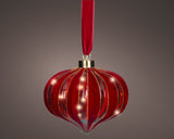 8" Micro LED Red Onion Ornament Battery Operated