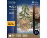6" Micro LED Amber Ball Ornament Battery Operated Set Of 2