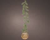 8" Micro LED Amber Ball Ornament Battery Operated Set Of 2