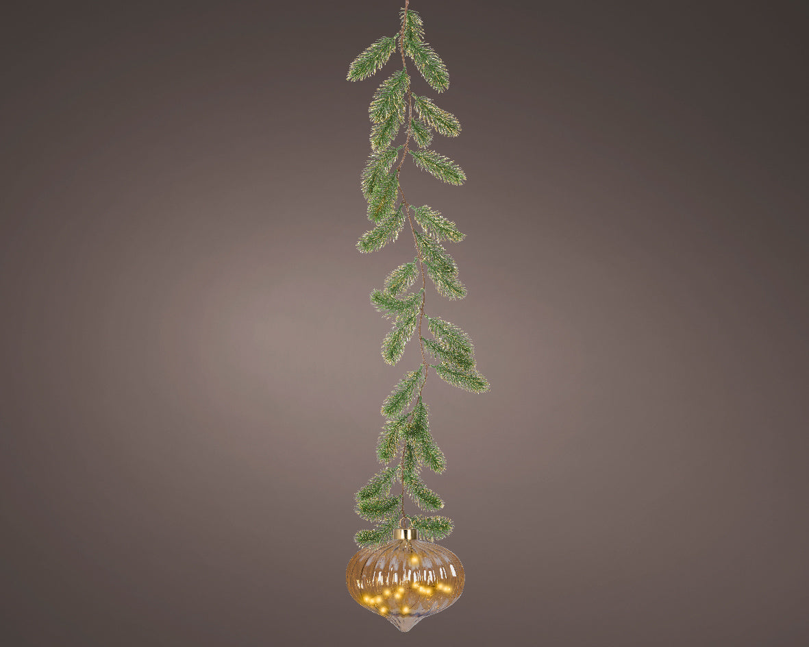 Adorno de cebolla LED microámbar de 8" a pilas, juego de 2