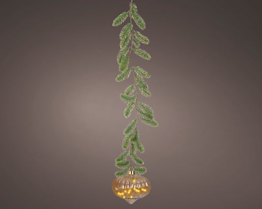 8" Micro LED Amber Onion Ornament Battery Operated Set Of 2