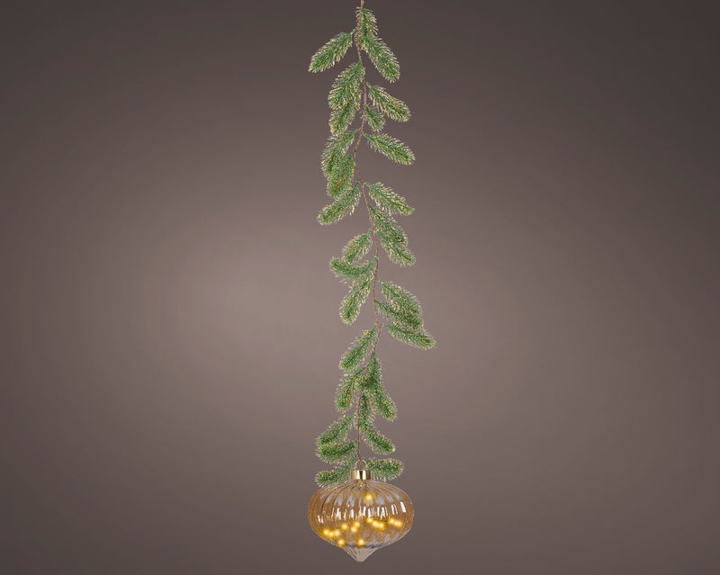 Adorno de cebolla LED microámbar de 8" a pilas, juego de 2