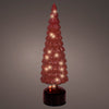 Árbol giratorio de micro LED rojo de 15" que funciona con pilas