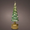 Árbol de Navidad giratorio de 13" con micro LED verdes, a pilas