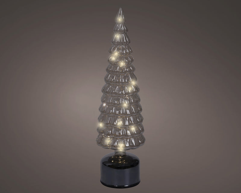 16" Micro LED Grey Rotating Tree Battery Operated