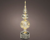 14" Micro LED Silver Rotating Finial Battery Operated