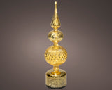 14" Micro LED Gold Rotating Finial Battery Operated