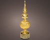 14" Micro LED Gold Rotating Finial Battery Operated