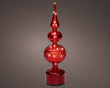 14" Micro LED Red Rotating Finial Battery Operated
