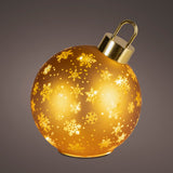 7" Micro LED Gold Snowflake Rotating Ball Battery Operated