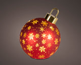 7" Micro LED Red Snowflake Rotating Ball Battery Operated