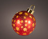 7" Micro LED Red Snowflake Rotating Ball Battery Operated