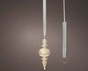 11" Micro LED Silver Finial Ornament Battery Operated Set of 2