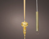 11" Micro LED Gold Finial Ornament Battery Operated Set of 2