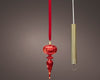 11" Micro LED Red Finial Ornament Battery Operated Set of 2