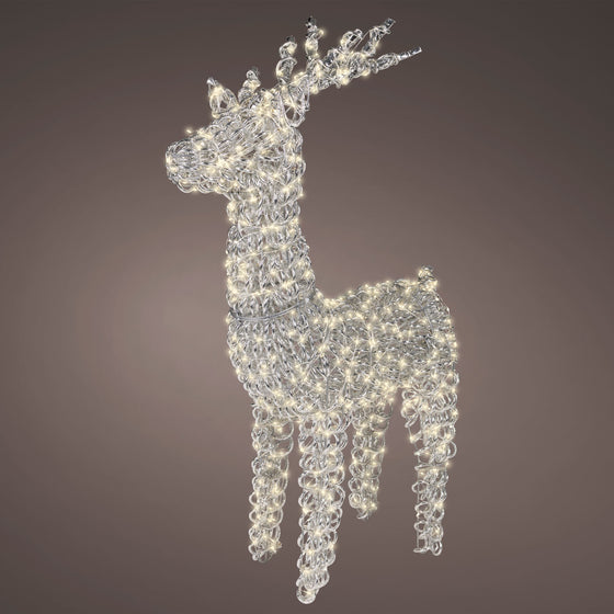 3.5 FT Silver Reindeer 800LED Micro Warm White