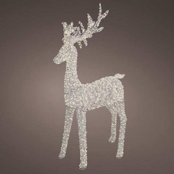 6.5 FT Silver Reindeer 2350LED Micro Warm White