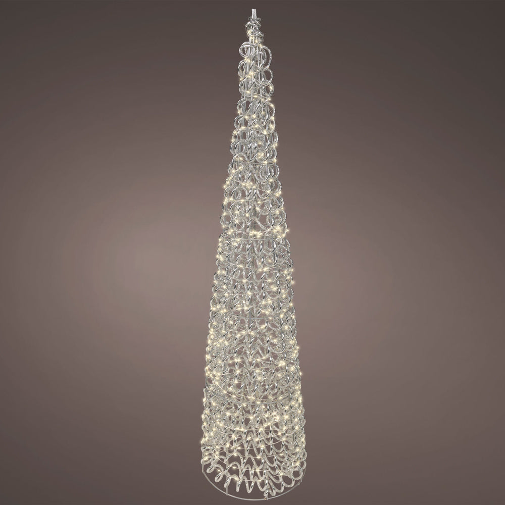 3 FT Silver Cone Tree Micro Warm White LED