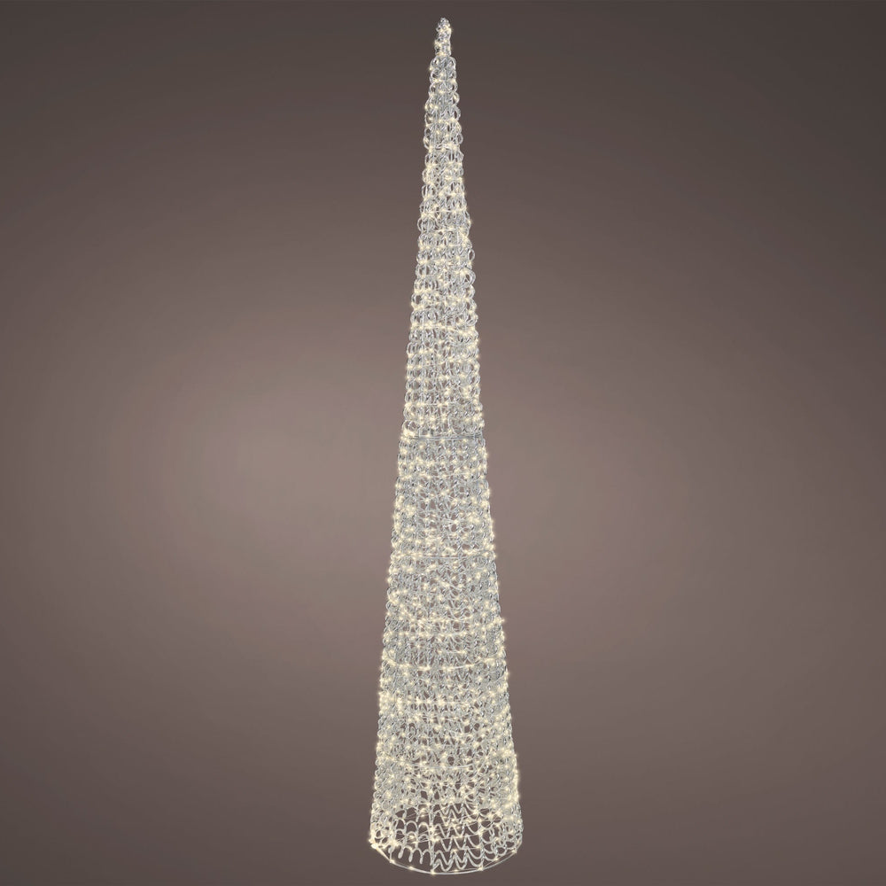 6 FT Silver Cone Tree Micro Warm White LED
