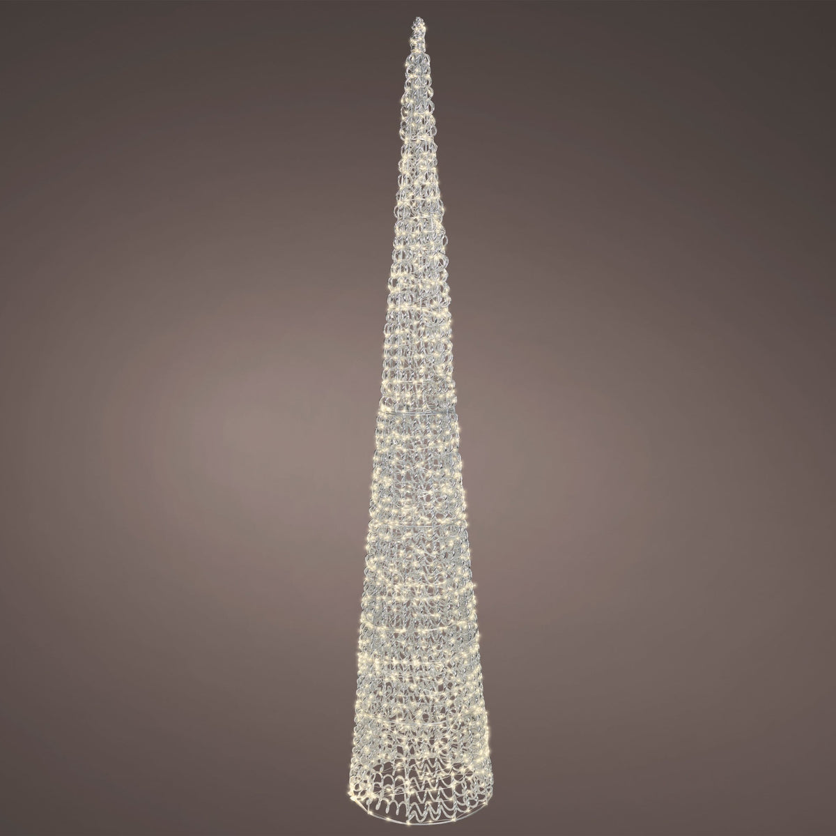Árbol de conos plateado de 1,80 m, micro LED blanco cálido