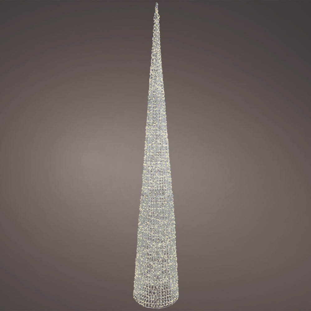 9 FT Silver Cone Tree Micro Warm White LED