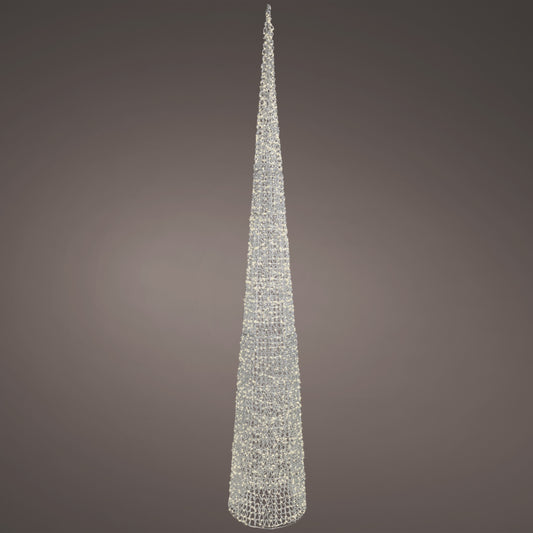 9 FT Silver Cone Tree Micro Warm White LED