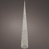 9 FT Árbol Cónico Plateado Micro LED Blanco Cálido