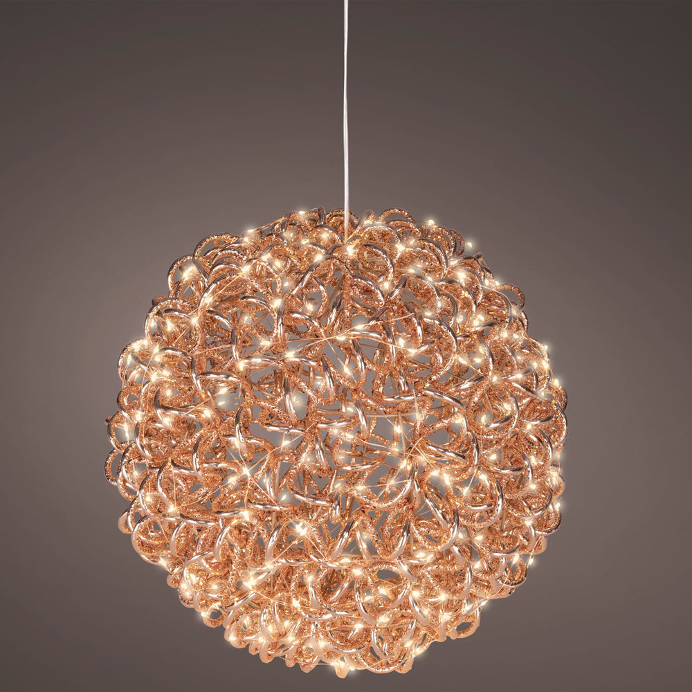 14" 400 Micro LED Warm White Rose Gold Ball