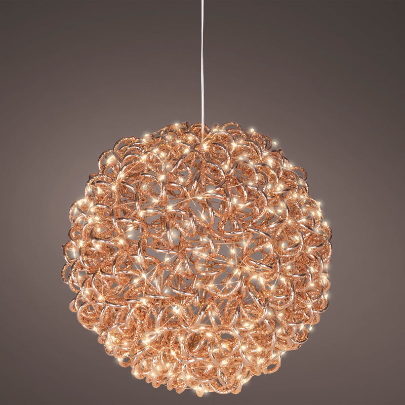 14" 400 Micro LED Warm White Rose Gold Ball