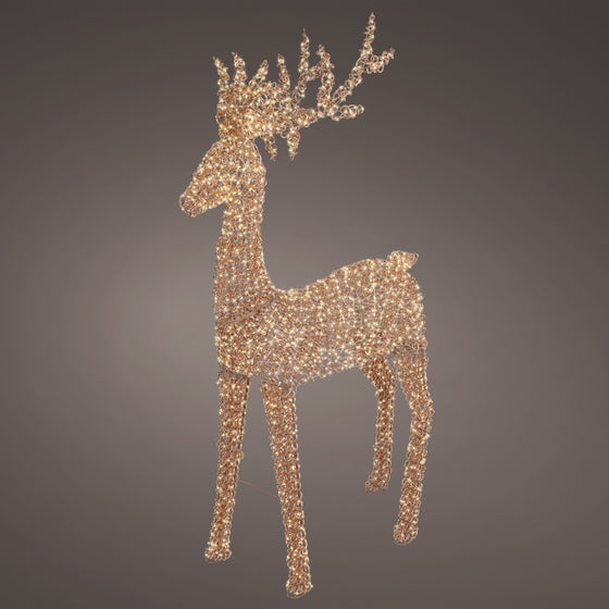 6.5 FT 2350 Micro LED Warm White Rose Gold Reindeer