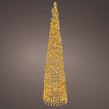 Árbol Cónico Dorado de 3 pies con Micro Luces LED Clásicas Cálidas