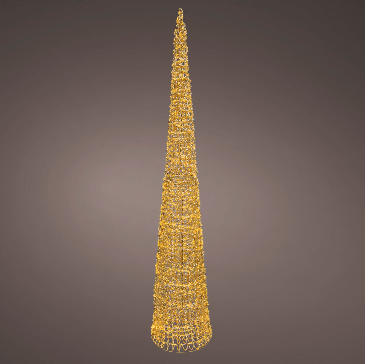 Árbol cónico dorado de 1,8 m con micro luces LED cálidas clásicas