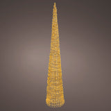 Árbol cónico dorado de 1,8 m con micro luces LED cálidas clásicas