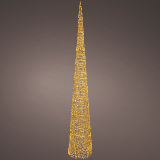 9 FT Gold Cone Tree Micro Classic Warm LED