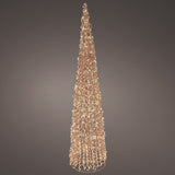 Árbol cónico de 3 pies color oro rosa con micro Luces LED blancas cálidas
