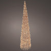 Árbol cónico de 3 pies color oro rosa con micro Luces LED blancas cálidas