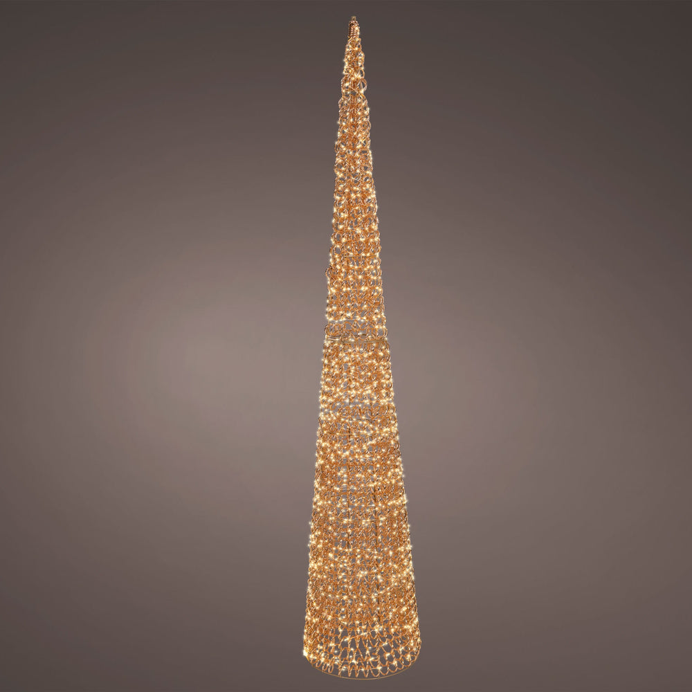 6 FT Rose Gold Cone Tree Micro Warm White LED
