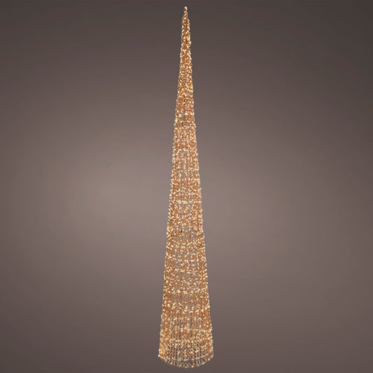 9 FT Rose Gold Cone Tree Micro Warm White LED