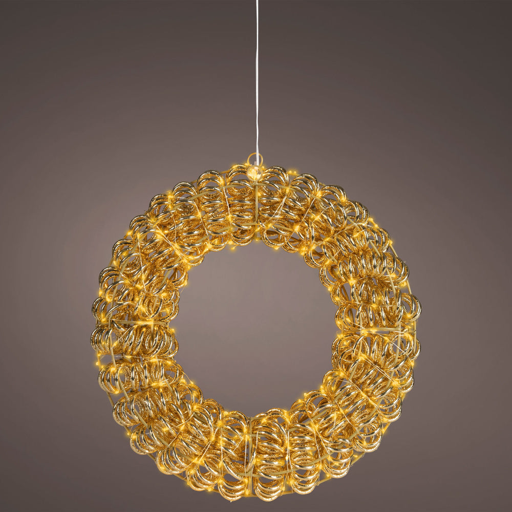 15" Gold Wreath Micro Classic Warm LED