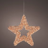 Estrella micro LED de 23" y 400 luces, blanco cálido y oro rosado